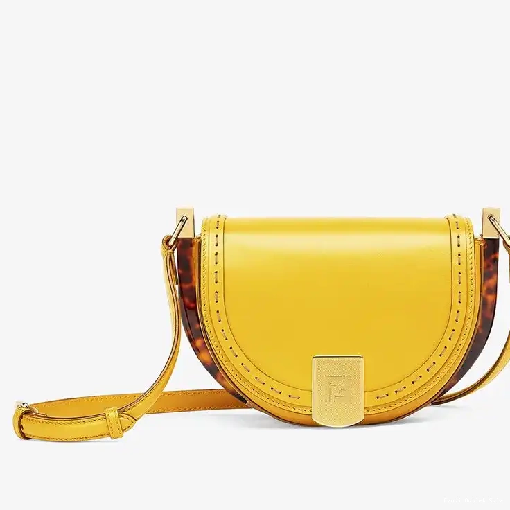 Cheap Leather Calf In Bag Logo ROMA Fendi Yellow Moonlight 0515